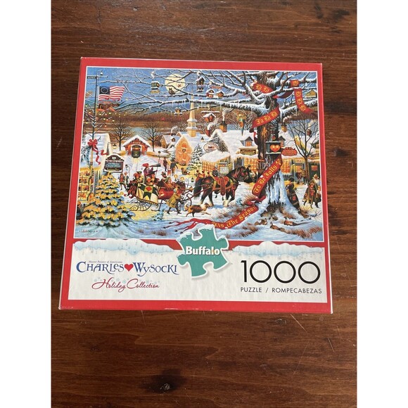 Charles Wysocki Small Town Christmas 1000 Piece Jigsaw Puzzle Buffalo - Picture 1 of 2